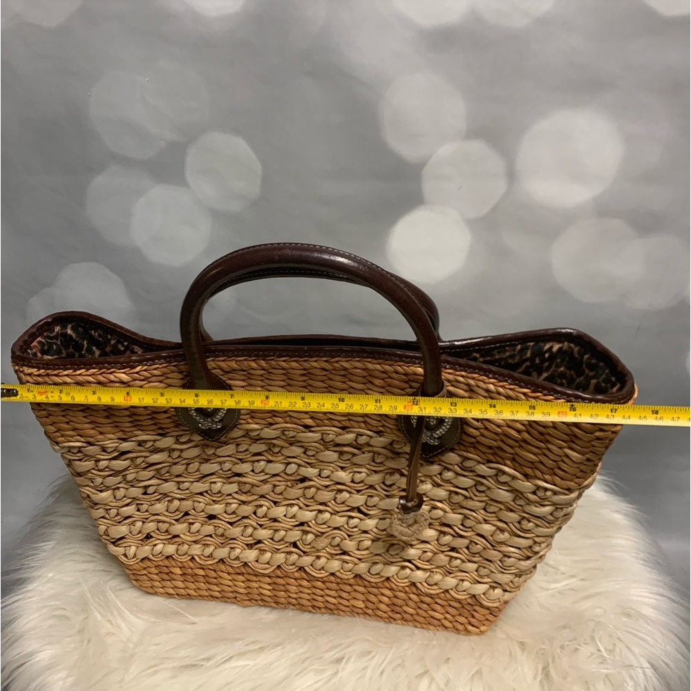 EUC Brighton straw and animal print bag with dust cover - Picture 10 of 13